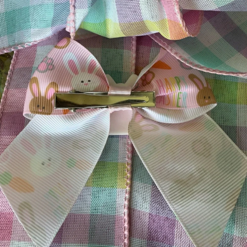 Bunny Hair Bow Pastel Spring Kids Clip 3/$15✨